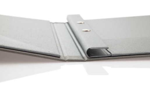 Zimmermappen-Modell Luxury in grau mit Druckknopfleiste