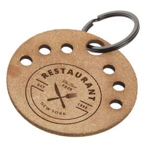 Key trailer real leather including metal ring