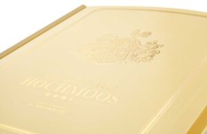 Speisekarte aus Karton mit Metallicprägung