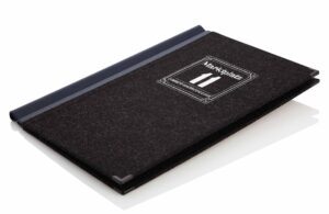 Loden menu with fine logo embroidery
