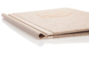 Menu made of loden in beige with clamp rail