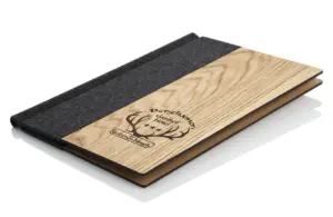 Wooden menu with wide loden back