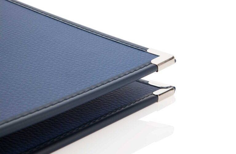 Zimmermappen-Modell Royal mit Einfassband und Silber-Ecken