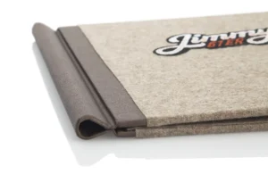 Loden menu with clamp spine