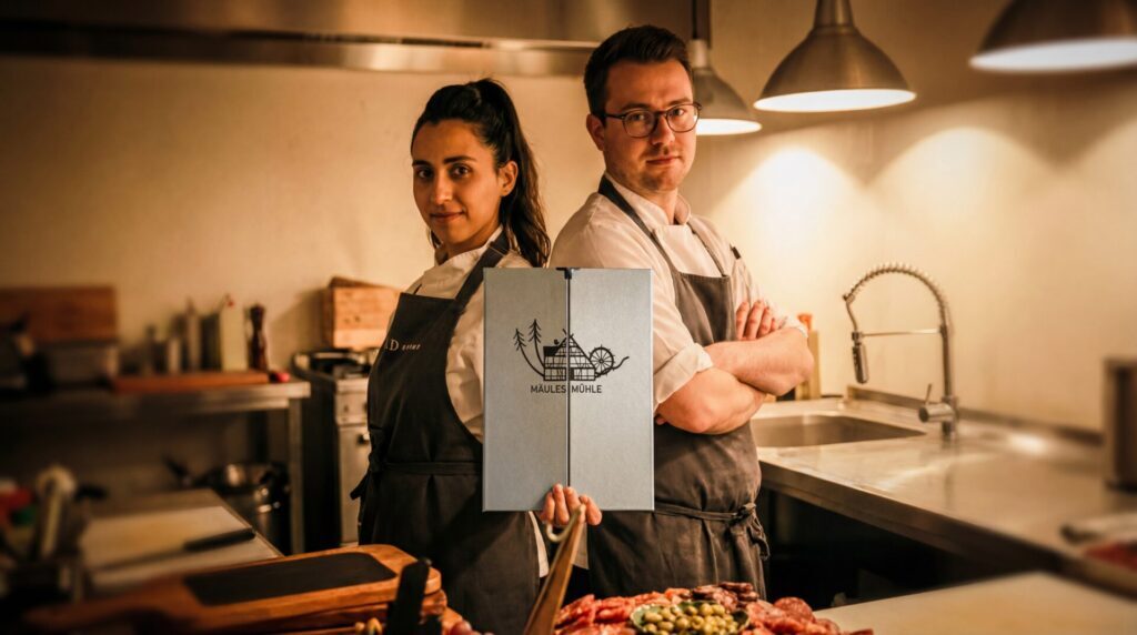 Delicard Speisekarte mit Schleifen in mintgrün kaufen bei Gastrotopcard