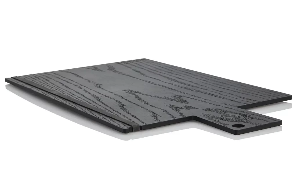 Black menuboard with rubber band in black