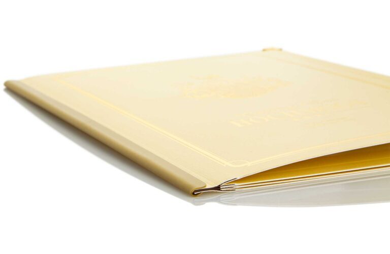Cardboard menu in yellow