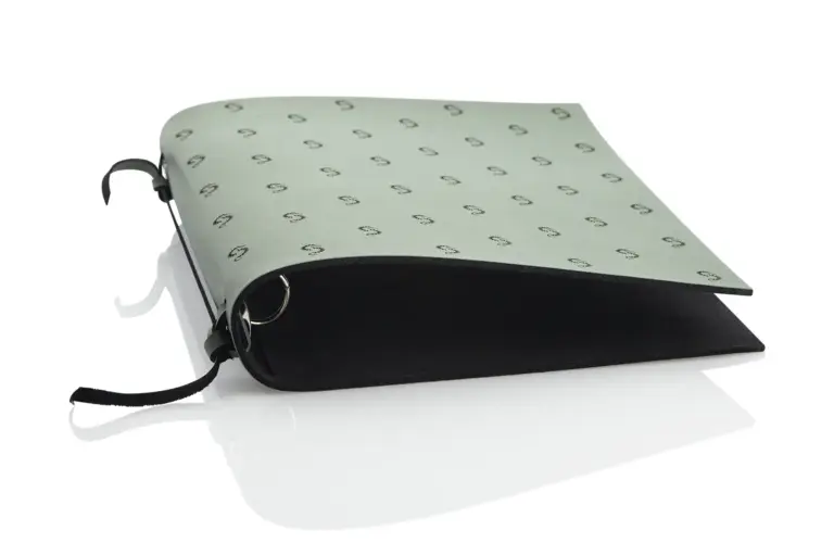 Leather menu in green