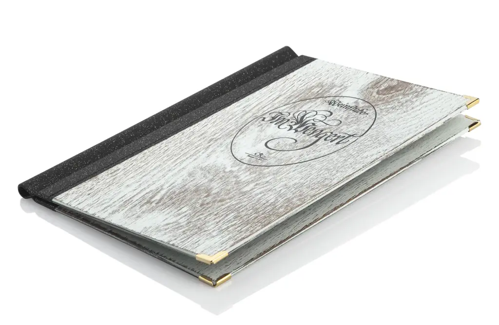Vintage-style wooden menu