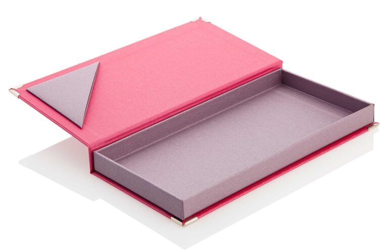 Invoice folder made of linen in pink