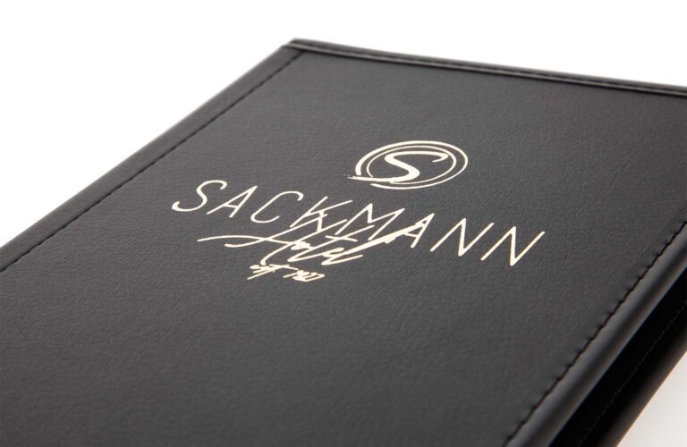 Invoice folding model cash with logo gold embossing