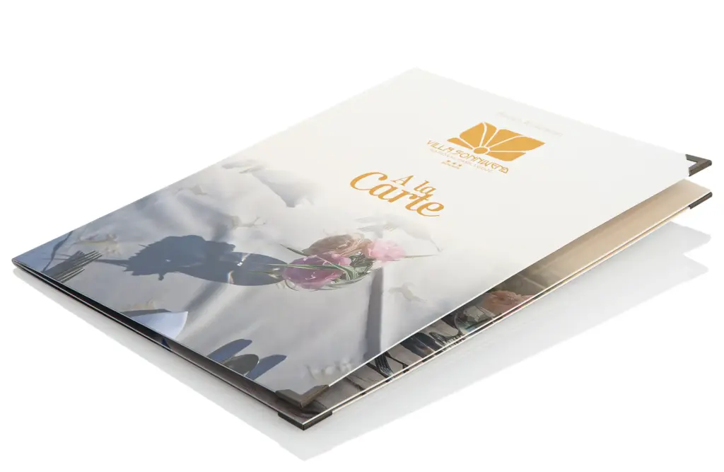 Cardboard menu with individual print