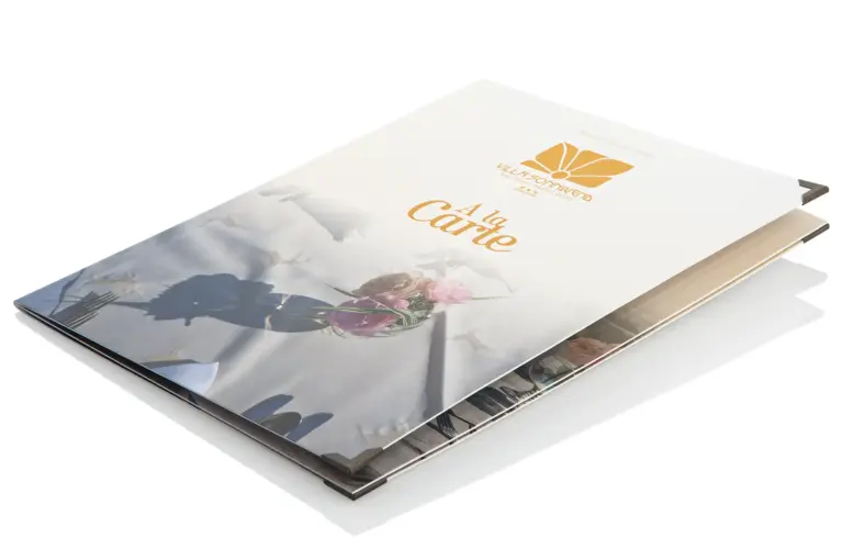 Cardboard menu with individual print