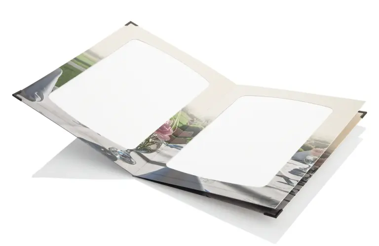 Cardboard menu with individual print