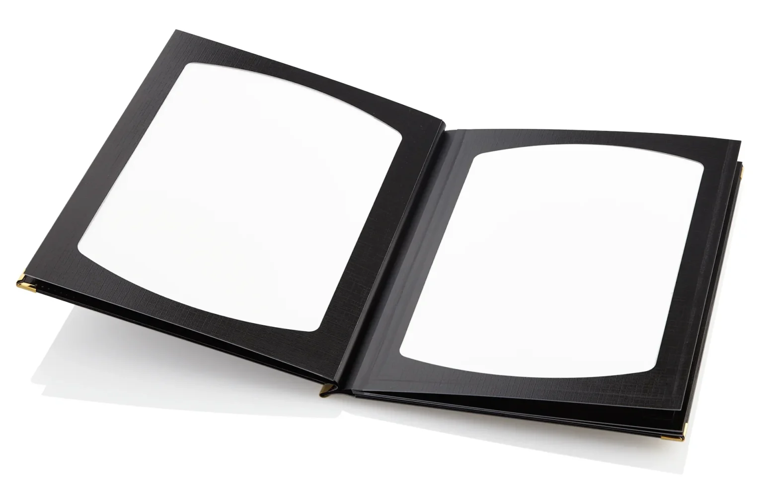 Speisekarte aus Karton in schwarz