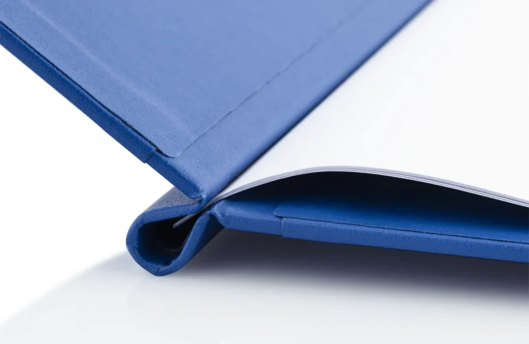 Menu with clamping back in blue