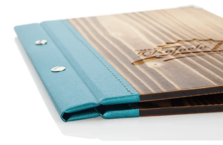 Wooden menu with screws