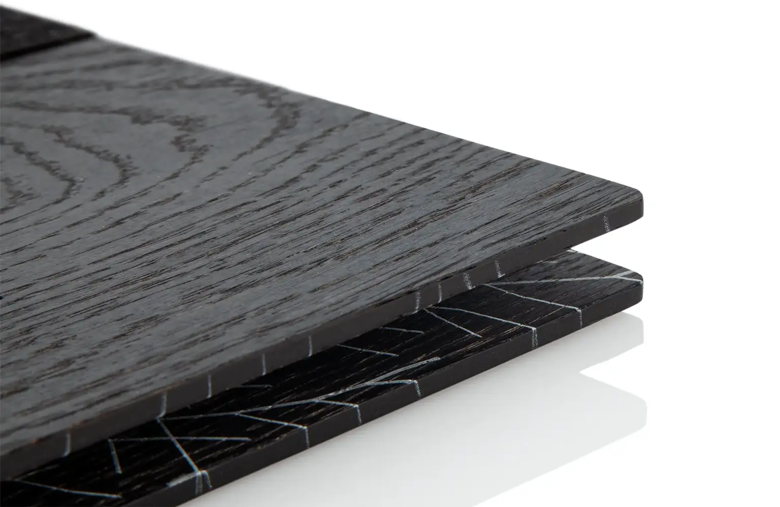 Black menu made of wood with clamping back