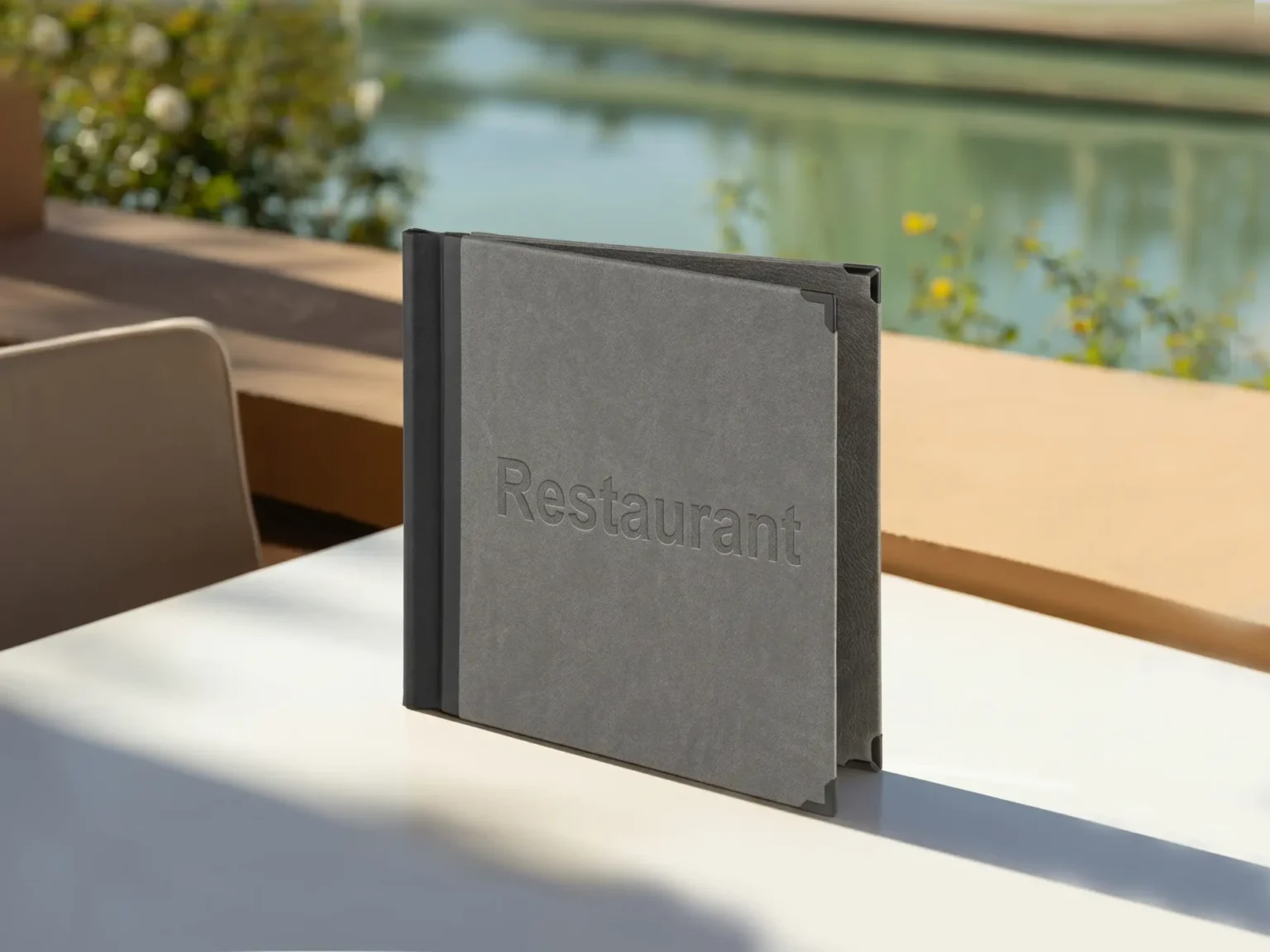 Speisekarte Quickfix in grau quadratisch bei Gastrotopcard kaufen