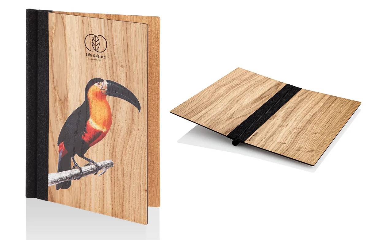 Nabídka dřevěných a loden pro gastronomii. UV tisk a laserový oheň.