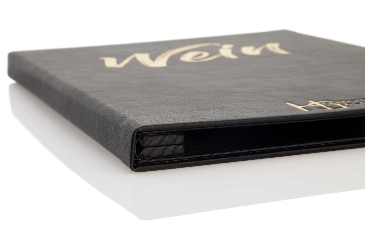 Speisekarte aus Leder in schwarz