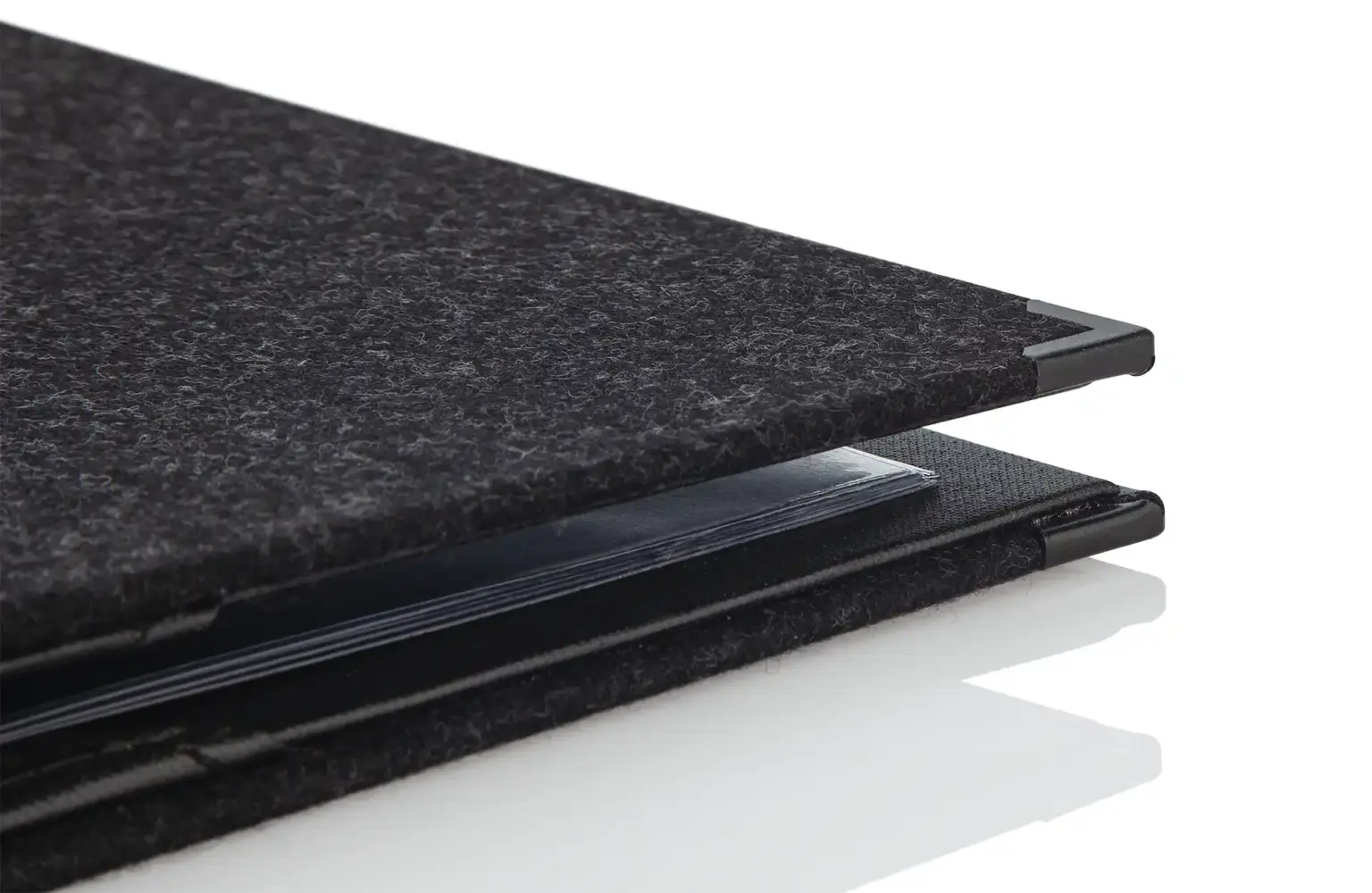 dark loden menu with black corners