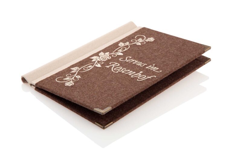 embroidered loden menu in brown