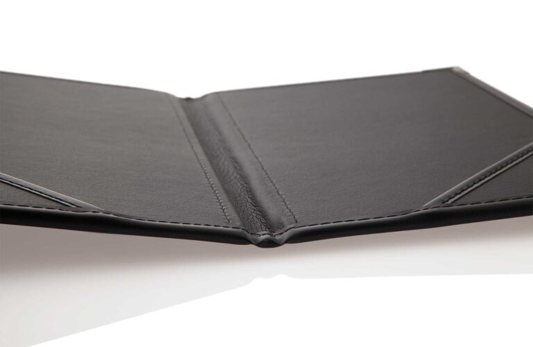 Modèle de pliage de facture en cuir de design en noir