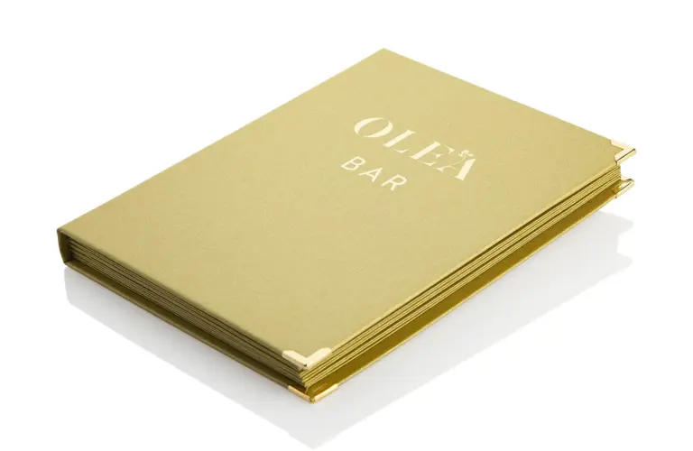 Linen menu in yellow