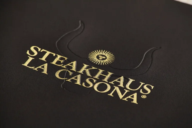 Mint gold and blindly deepened on real leather