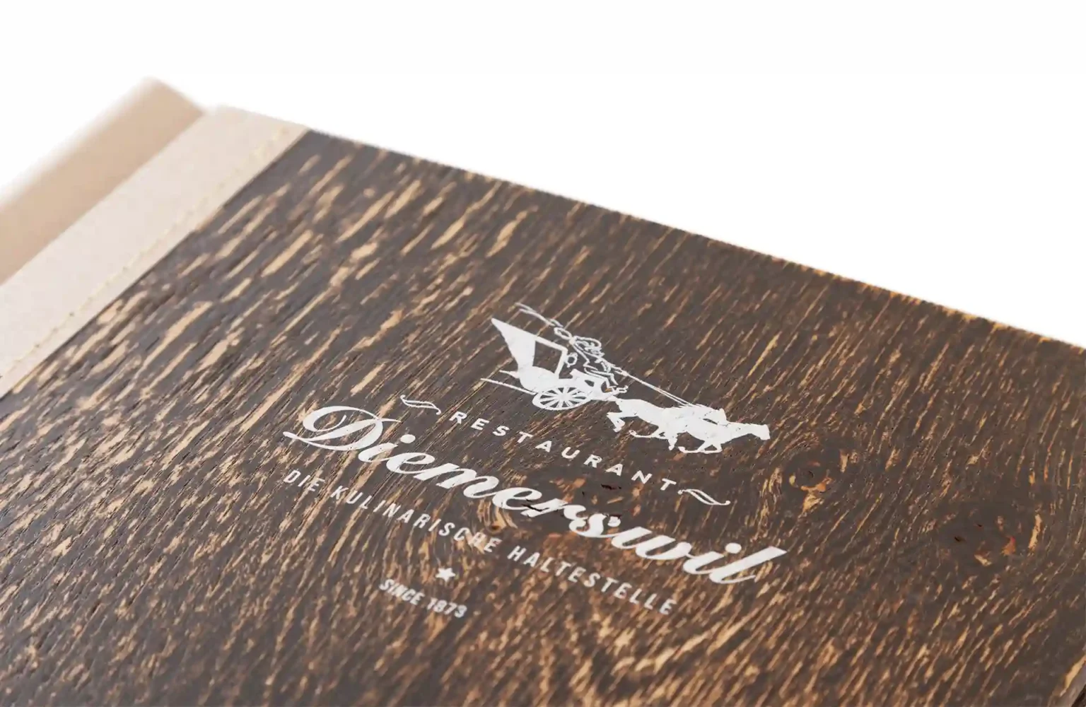 Speisekarten mit Logo in weiß bei Gastrotopcard kaufen