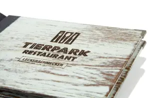 Menu en bois de style vintage