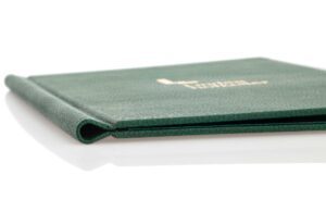 Menu en cuir souple vert