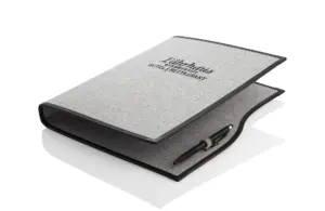 Zimmermappen-Modell Windsor aus Loden in grau mit Wellenform