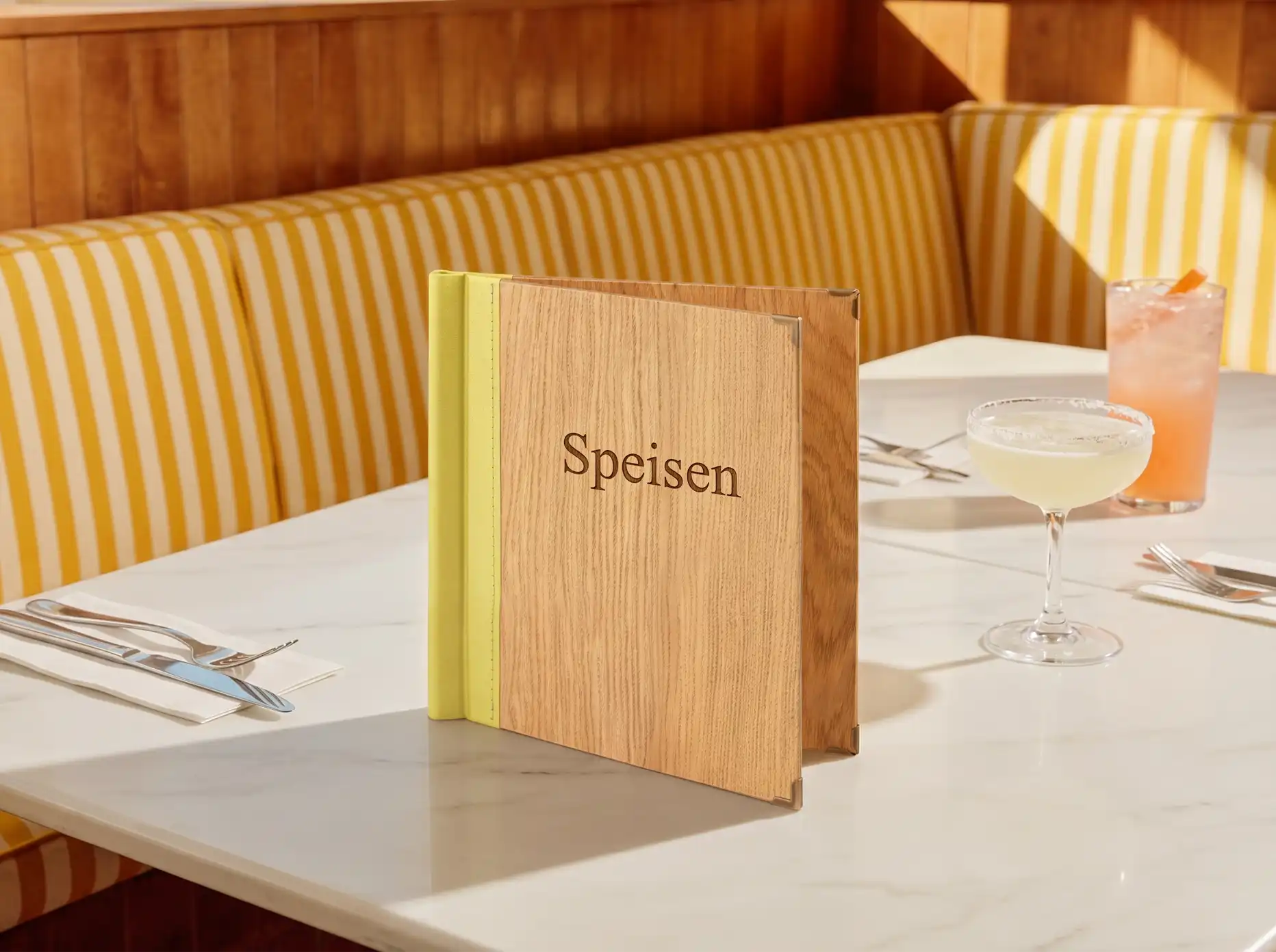Speisekarte Quickfix aus hellem Holz bei Gastrotopcard kaufen