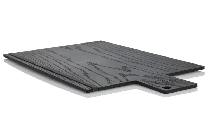 schwarzes Menuboard mit Gummiband in schwarz