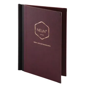 Speisekarte mit individuellem Logo im Metallic-Look bei Gastrotopcard kaufen
