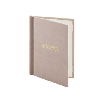 Speisekarten mit individuellem Logo in beige bei Gastrotopcard kaufen