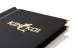 Speisekarte mit goldenem Logo bei Gastrotopcard kaufen